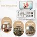 Modern Wooden TV Stand with Tempered Glass Doors for Tvs up to 50''