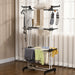 Foldable Clothes Drying Rack – 3-Tier Steel Garment Dryer with Wheels