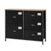 5 Drawers Dresser Chest of Drawers with Wooden Top and Metal Frame
