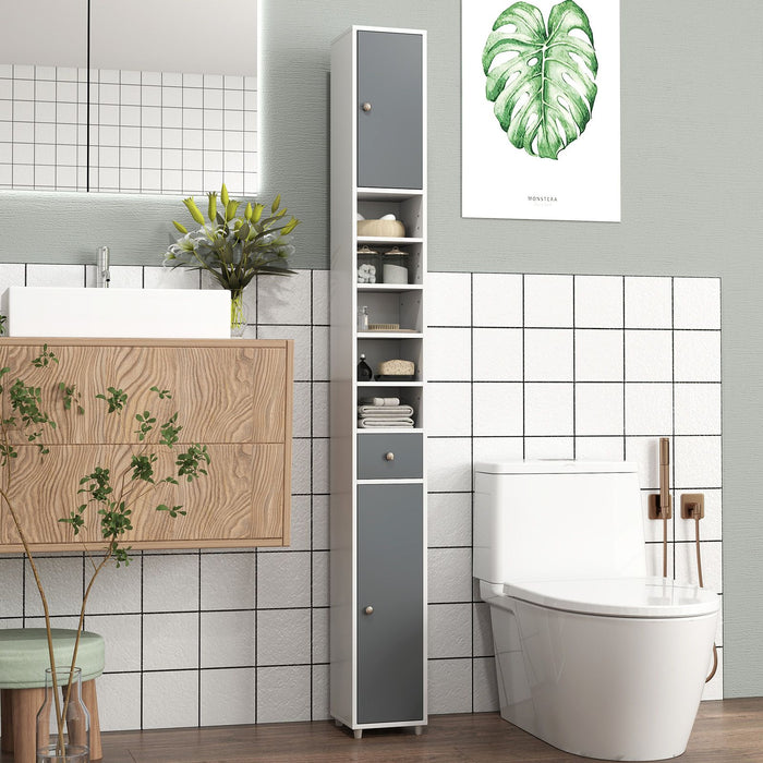 180CM Tall Freestanding Bathroom Cabinet with 2 Doors and 1 Drawer