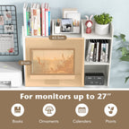 Wooden Desk Bookshelf with 4 Shelves and Open Back Compartment