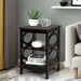 3-Tier Bedside Table with Storage Shelves for Living Room Bedroom