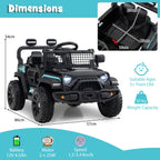 SEDOL 12V Electric Ride-On Truck for Kids with Parental Remote Control Dual 25W Motors All-Terrain Shock Absorbers LED Headlights and Soft-Start Safety System