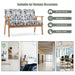 2-Seater Wooden Upholstered Loveseat with Rubber Wood Armrests