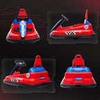SEDOL Kids 6V Electric Bumper Car for Toddlers 360° Spin Waltz Car with Parental Safety Handle LED Light Strips and Integrated Music System for Indoor & Outdoor Play