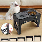 SEDOL Raised Dog Bowl Stand – Adjustable Double Pet Feeder with Elevated Bowls for Cats & Dogs, Foldable High Stand for Small, Medium & Large Pets