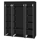 69" Portable Clothes Wardrobe – Non-Woven Fabric Closet Organiser (Black)