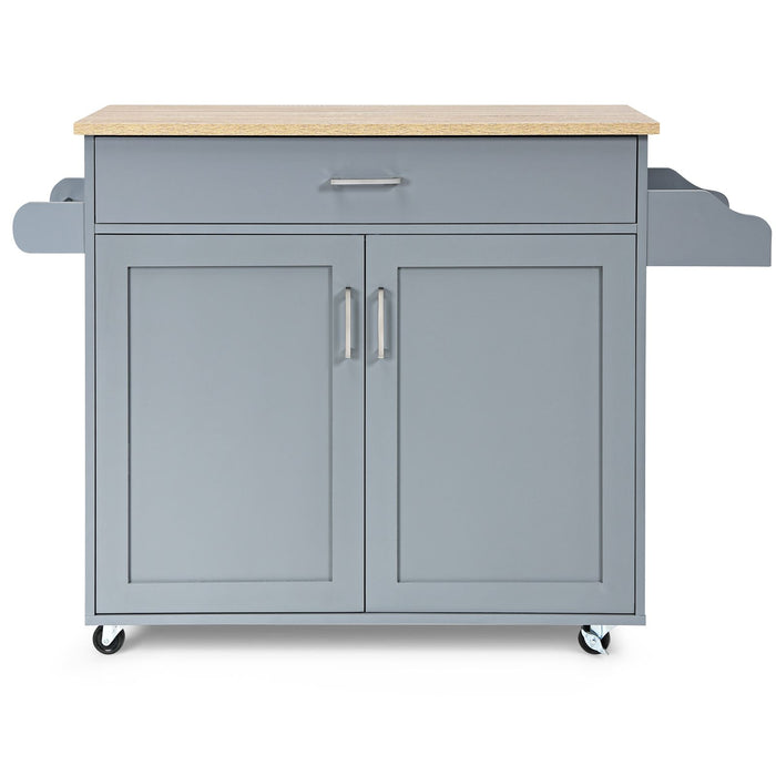 Rolling Kitchen Storage Trolley with Adjustable Shelf and Drawer