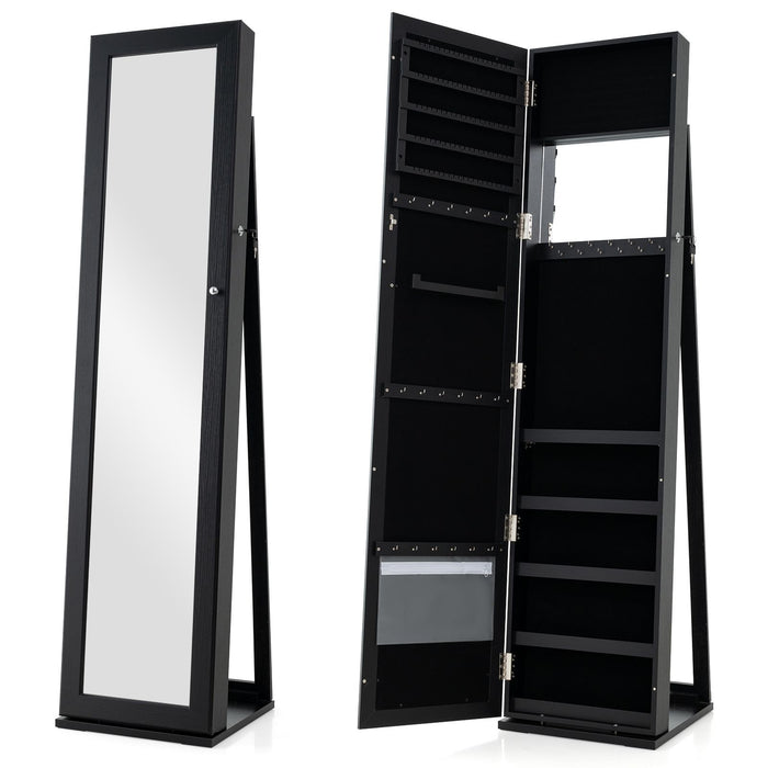 3-In-1 Mirrored Jewellery Armoire with Display Shelves