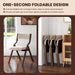 Folding Dining Chair Set of 2 with Solid Wood Frame and Padded Seat