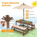 Kids Picnic Table with Cushions & Adjustable Umbrella – Fir Wood Play Table for 4
