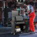 High-Capacity Rolling Tool Cabinet – Lockable Wheels, Metal 2‑in‑1 Chest & Base