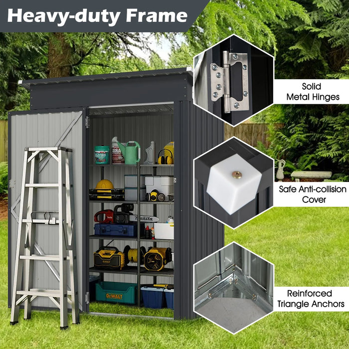 All-Weather Outdoor Storage Shed – Waterproof Garden Utility Cabinet with Sloping Roof