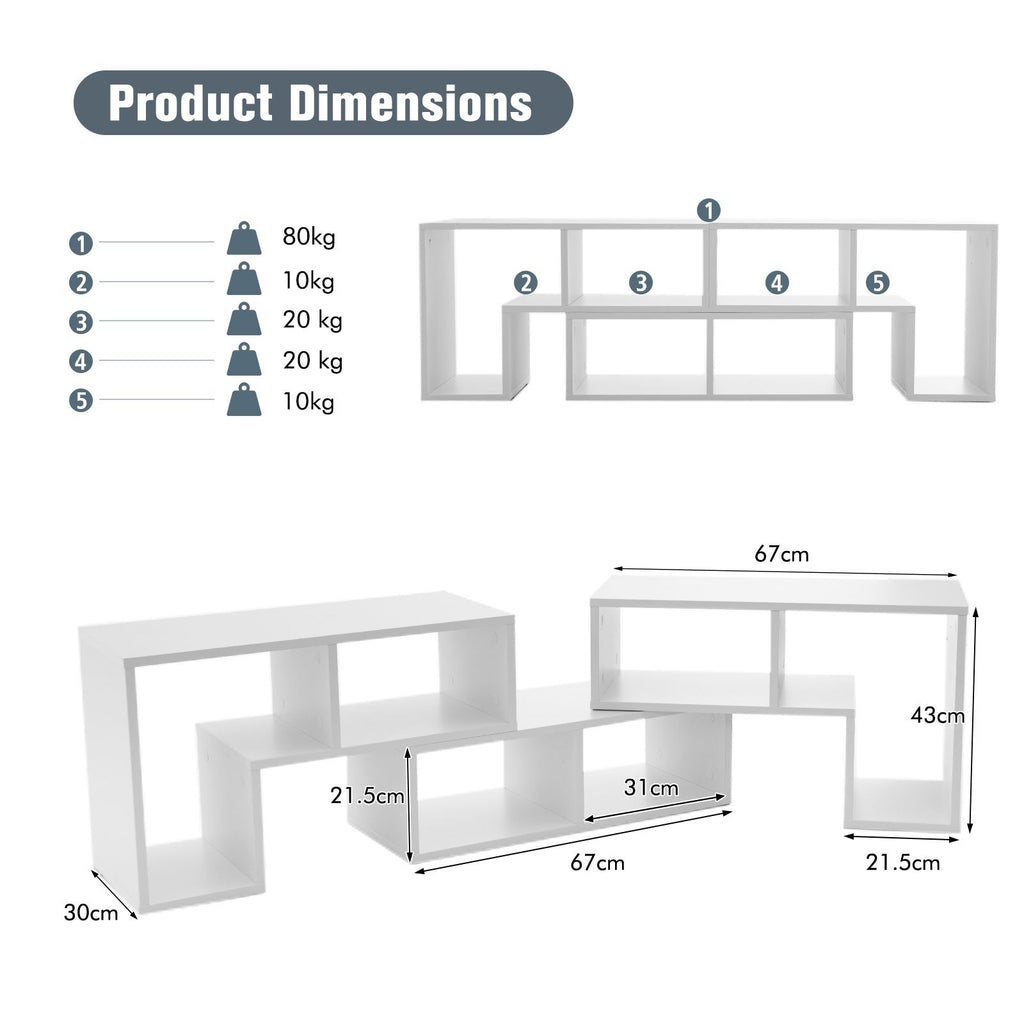 3 Pieces Convertible TV Stand for Tvs up to 65 Inches