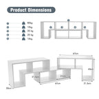 3 Pieces Convertible TV Stand for Tvs up to 65 Inches
