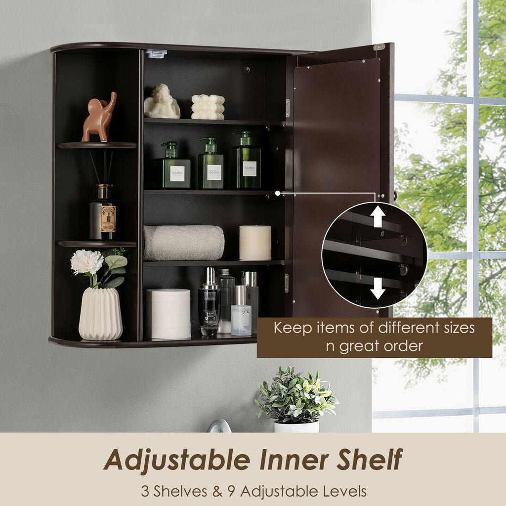 3-Tier Mirrored Wall Mounted Bathroom Cabinet