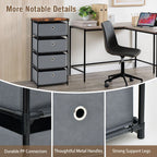 4-Tier Fabric Dresser with Drawers and Metal Frame