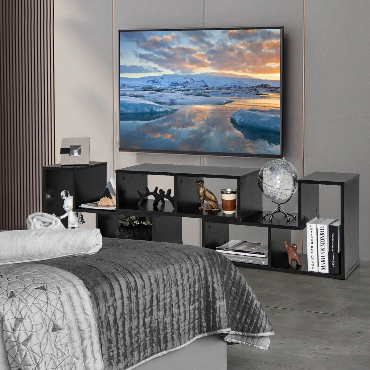 3 Pieces Convertible TV Stand for Tvs up to 65 Inches