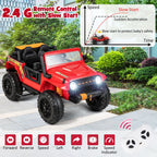 SEDOL 12V Parent-Child Ride-On Truck with 100kg High-Capacity Load High-Torque Dual Motors Parental Remote Control and Integrated Adult Seat with Folding Foot Pedals