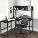 L-Shaped Corner Computer Desk with Storage Bookshelf