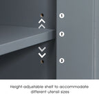 Rolling Kitchen Storage Trolley with Adjustable Shelf and Drawer