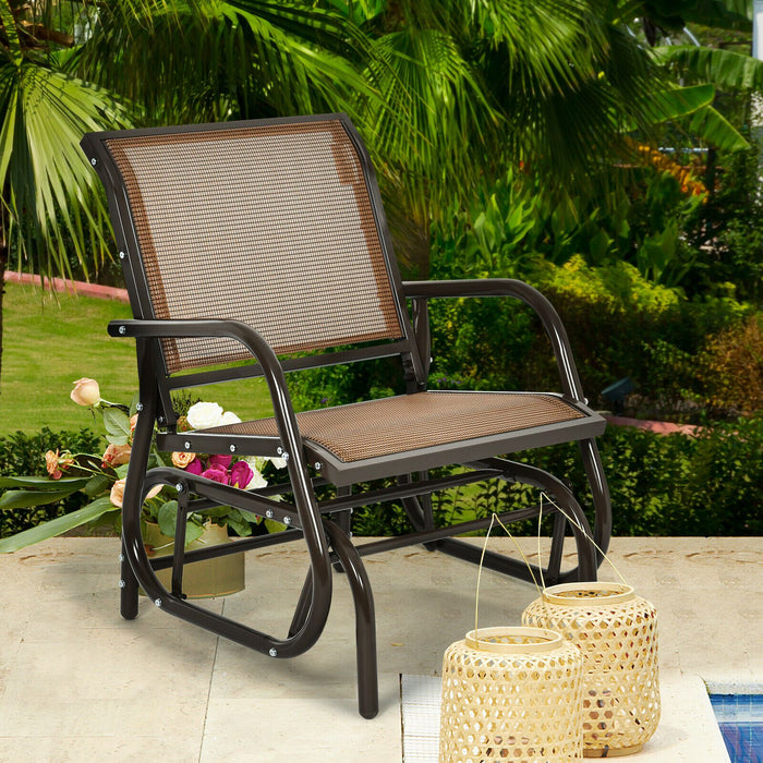 Glider Rocking Chair – Outdoor Swing Seat with Steel Frame & Breathable Fabric