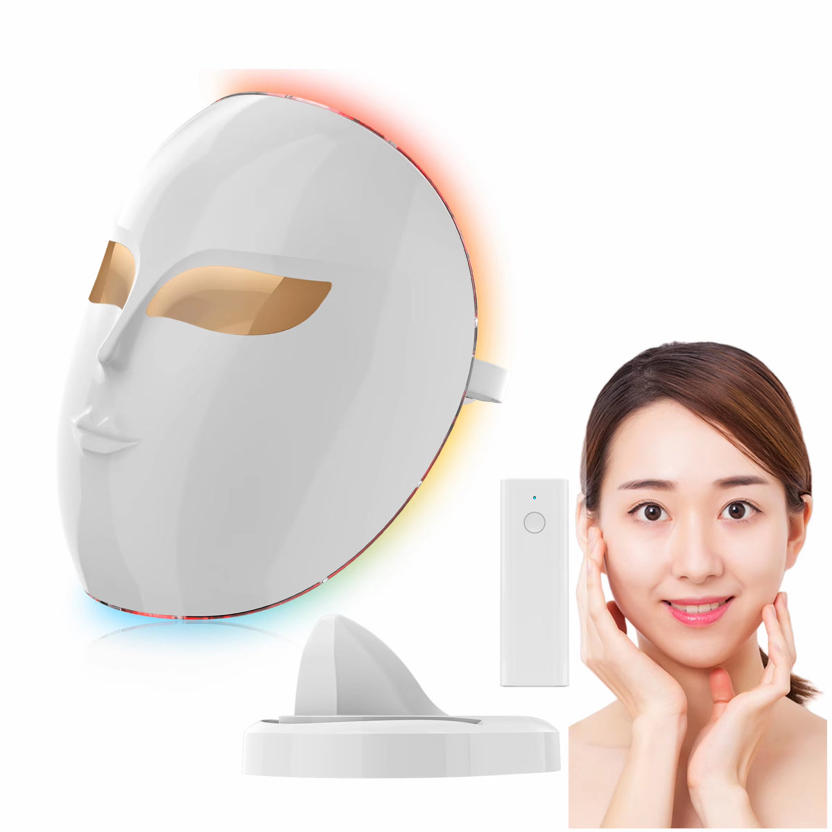 SEDOL LED Light Therapy Facial Mask with Eye Protection – Red Blue Yellow Photon Mask for Anti-Aging, Acne Treatment, Skin Firming & Hydration