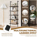 5-Tier Ladder Shelf with Steel Frame for Living Room Bedroom Office