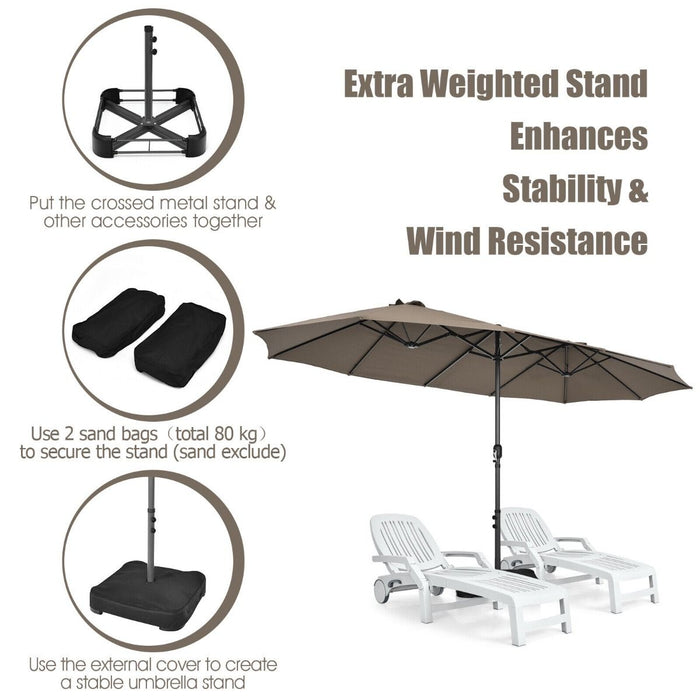 4.5m Double-Sided Outdoor Garden Parasol