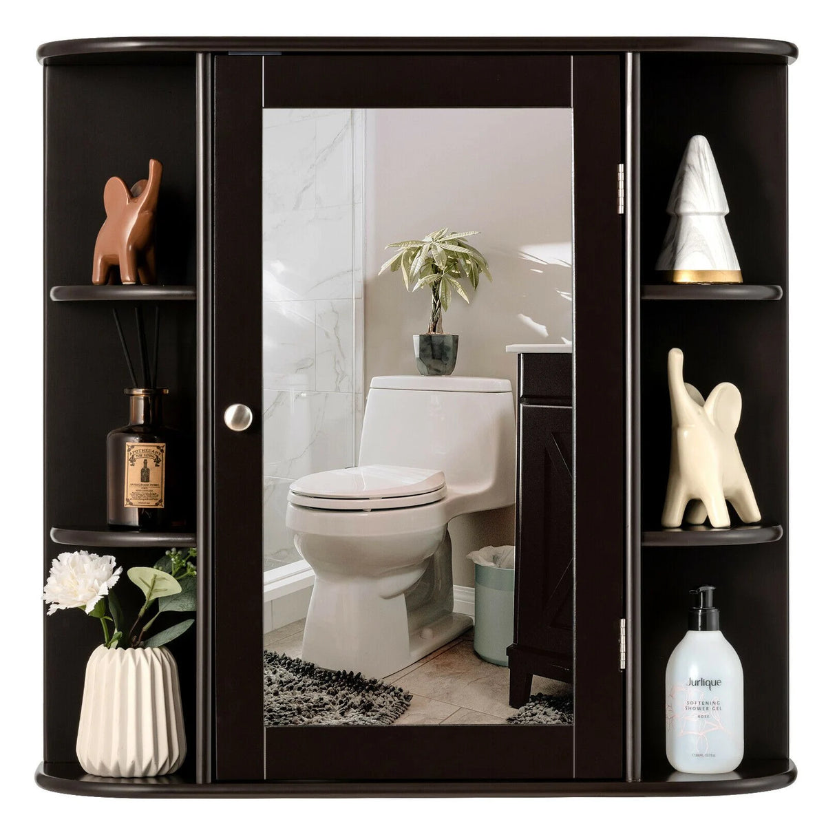 3-Tier Mirrored Wall Mounted Bathroom Cabinet