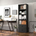 6-Tier Modern Wooden Bookshelf with 4 Open Shelves and 2 Drawers