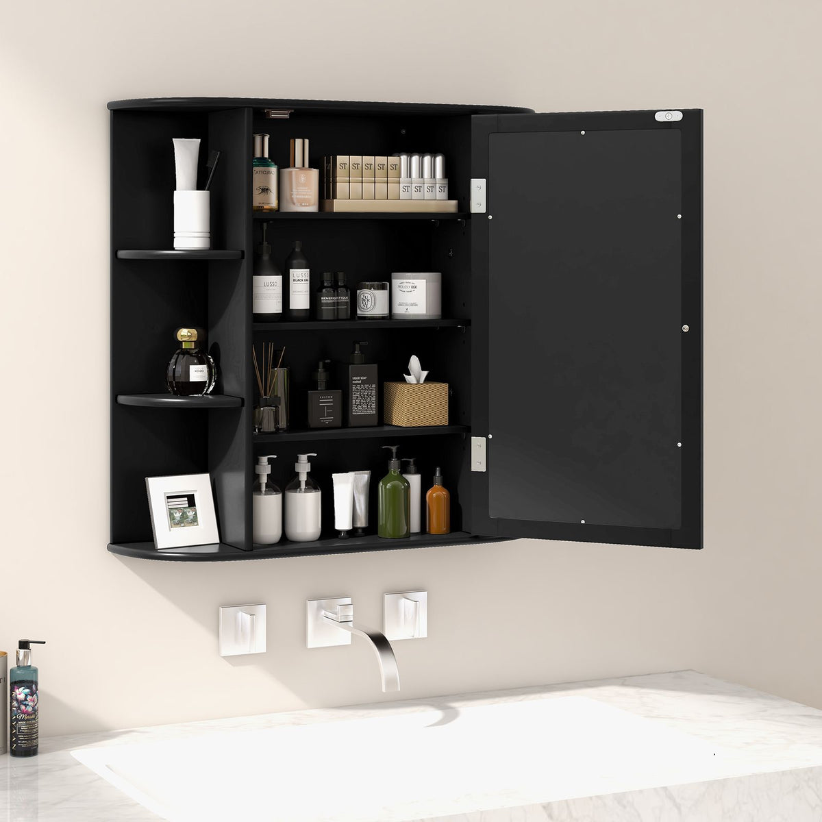3-Tier Mirrored Wall Mounted Bathroom Cabinet