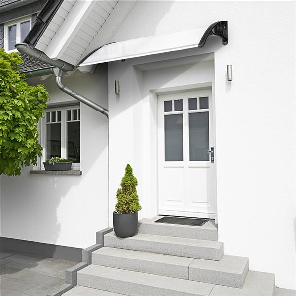 120x80cm Door Canopy – Outdoor Rain Cover Awning for Front Door, Window or Patio (White/Black)