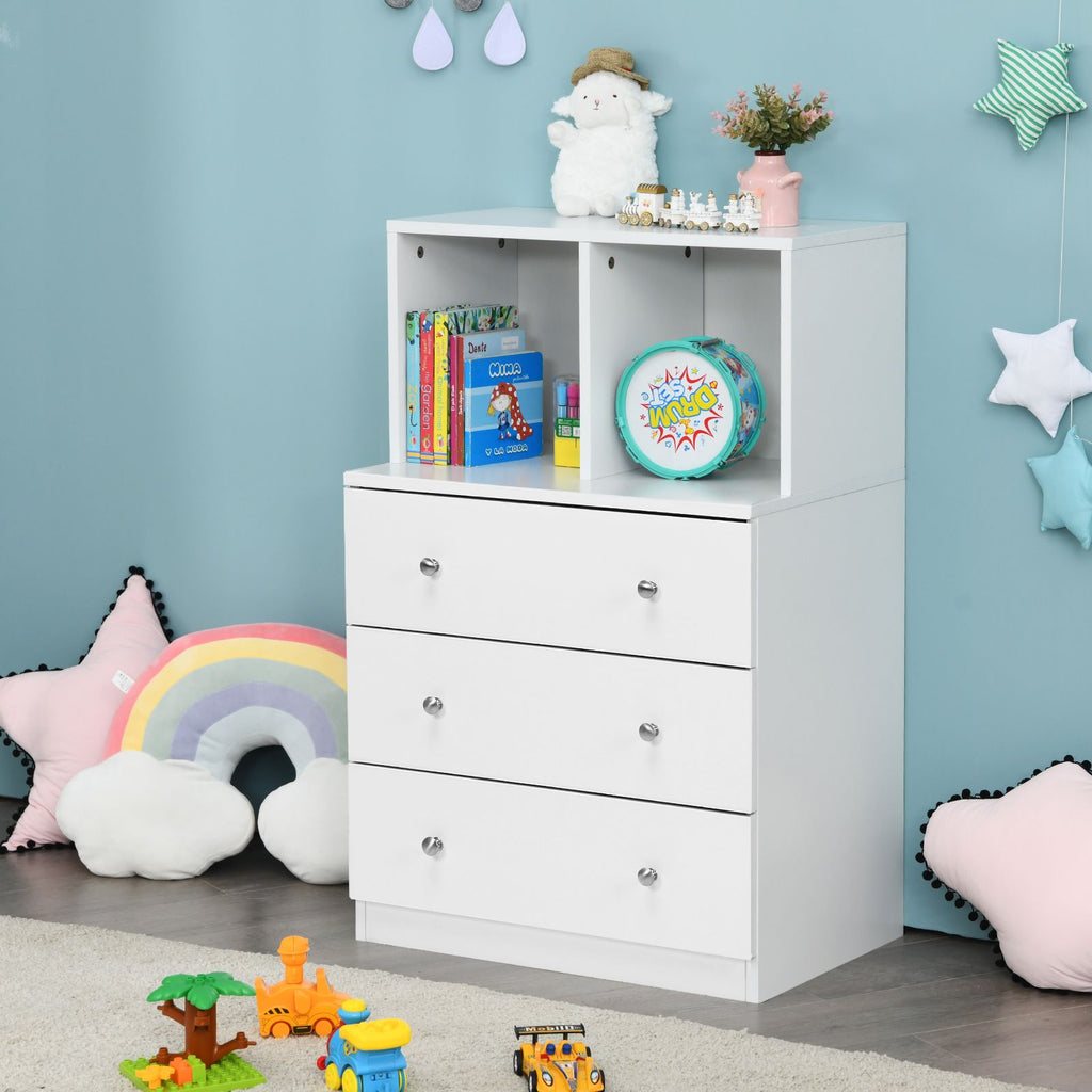 3-Drawer Dresser with 2 Open Compartments for Living Room Bedroom