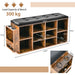 Shoe Storage Bench with Umbrella Stand and Padded Cushion