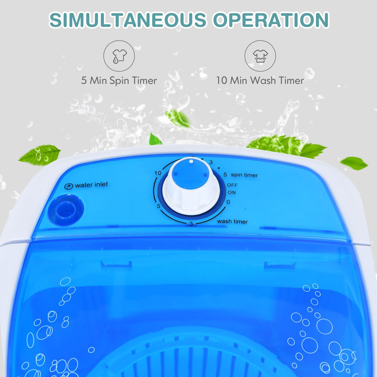 2-in-1 Mini Washer & Spin Dryer – Portable Semi-Auto Laundry for Flats, RVs, Dorms
