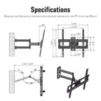TV Stand for 32–65 Inch Screens – Single Arm Swivel Mount with Small Base, Tilt & Height Adjustable Bracket