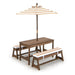 Kids Picnic Table with Cushions & Adjustable Umbrella – Fir Wood Play Table for 4