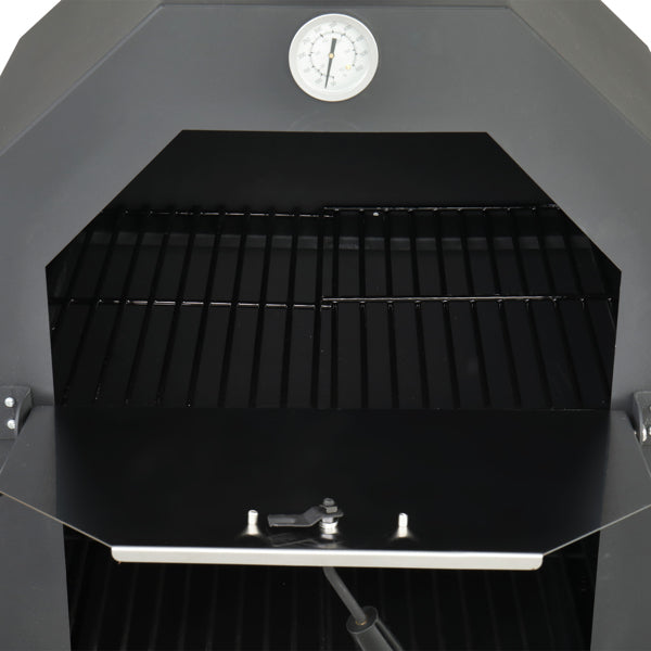 Outdoor Wood-Fired Pizza Oven – Portable Garden Pizza Maker with Stone, Peel & Grill Rack