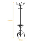 Modern Freestanding Metal Coat Stand with 12 Hooks