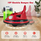 SEDOL 12V High-Performance Kids Bumper Car with 5-Point Safety Harness 360° Zero-Turn Dual Joysticks and 5-Mode LED Light Show – 12V Powered for Ages 3+
