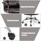 Leather Office Chair with Rocking Mode and Armrests