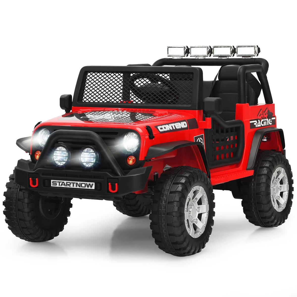 SEDOL 2-Seater Kids Ride-On Truck 12V Battery Powered Electric Car with Parental Remote Control Spring Suspension Rocking Mode and Bluetooth/USB Audio – 50kg Capacity