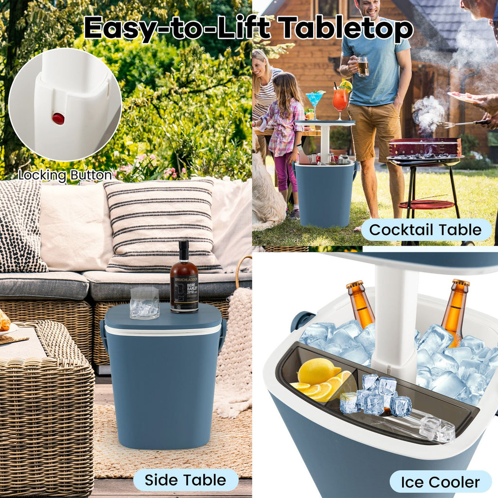 Portable Cooler Side Table – 3-in-1 Ice Chest, Side Table & Bottle Opener Unit