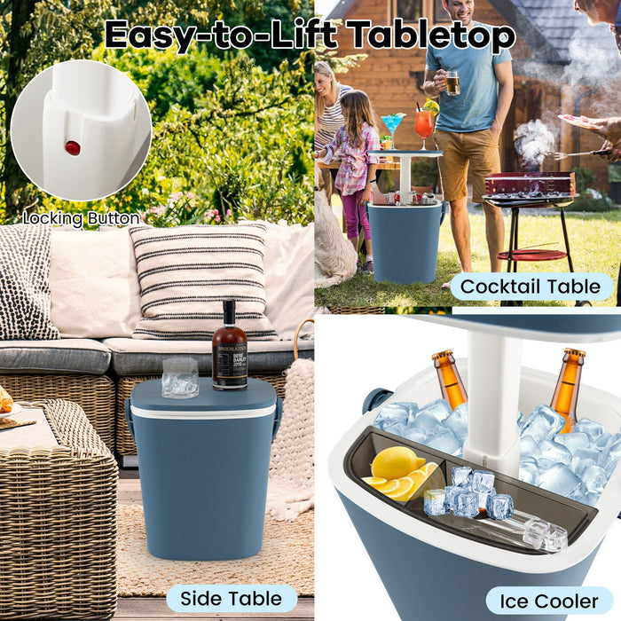Portable Cooler Side Table – 3-in-1 Ice Chest, Side Table & Bottle Opener Unit