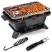 Portable Charcoal Grill Stove with Rotatable Grill & Foldable Body