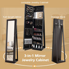 3-In-1 Mirrored Jewellery Armoire with Display Shelves