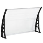 120x80cm Door Canopy – Outdoor Rain Cover Awning for Front Door, Window or Patio (White/Black)