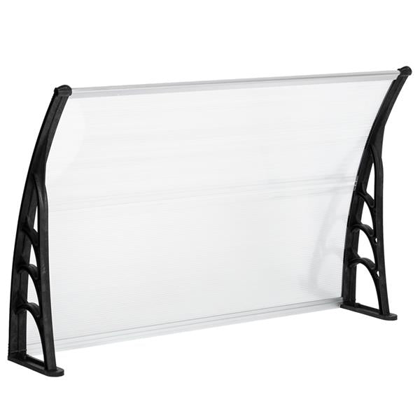 120x80cm Door Canopy – Outdoor Rain Cover Awning for Front Door, Window or Patio (White/Black)