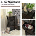 Bedside Table Made of Paulownia Wood in Country House Style